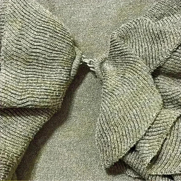 Grace Elements Taupe Brown Cascade Ruffle Front Cardigan Sweater Size Small - Picture 7 of 9